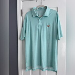 Draddy Men's Light Blue Golf Polo Shirt. Baltusrol logo.